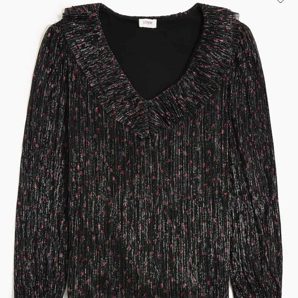 JCrew shimmery ruffle top, NWT